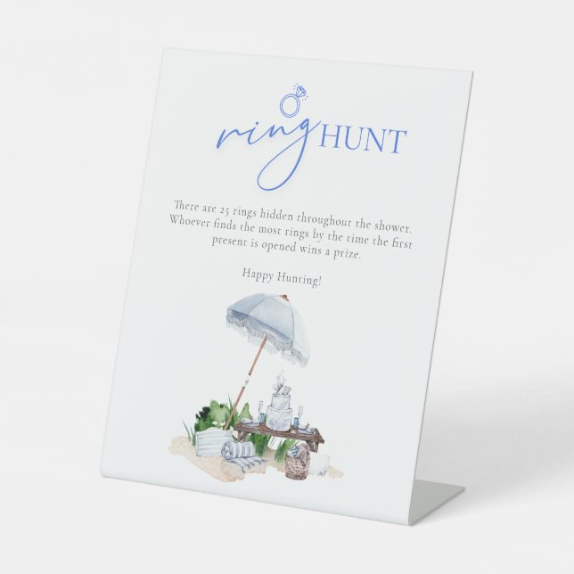 Coastal Beach Picnic Brautparty Ring Hunt Spiel Sockelschild (Vorderseite)
