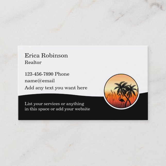 Coastal Beach Realtor Business Cards Visitenkarte (Vorderseite)