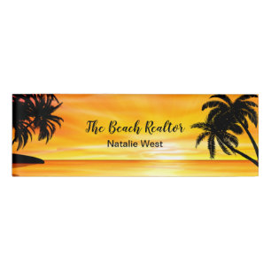 Coastal Beach Realtor Name Tags Namenschild