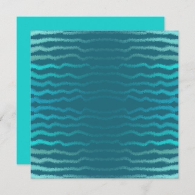 Coastal Beach Salty Türkis Wave Abstract Design Karte (Vorne/Hinten)