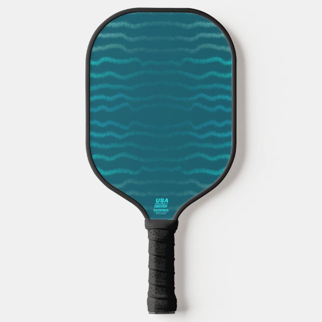 Coastal Beach Salty Türkis Wave Abstract Design Pickleball Schläger (Vorderseite)
