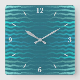 Coastal Beach Salty Türkis Wave Abstract Design Quadratische Wanduhr