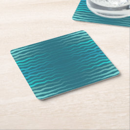 Coastal Beach Salty Türkis Wave Abstract Design Rechteckiger Pappuntersetzer