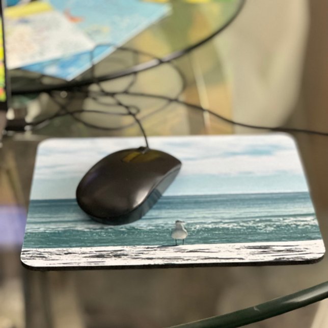 Coastal Beach Seascape Mouse Pad Mousepad (Coastal Bird, Beach Mouse Pad)