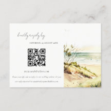 Coastal Beach Sun Seascape Wedding QR Code UAWG