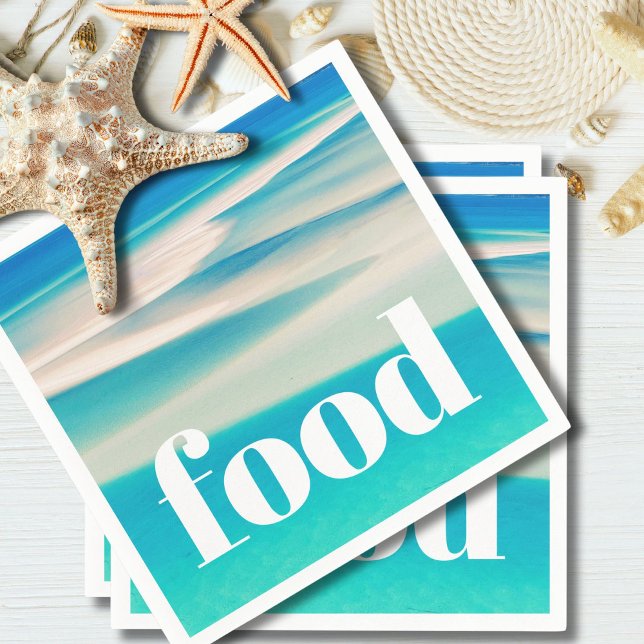 Coastal Beach Thema Ocean Blue Party Dekoration Serviette (Von Creator hochgeladen)