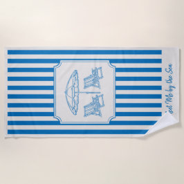 Coastal Beach Vibes Blue Stripes Strandtuch
