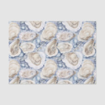 Coastal Beach Watercolor Oyster Shells