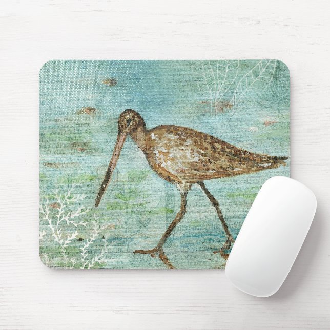 Coastal Bird Beach Coastal Art Mousepad (Coastal Bird Beach Coastal Art Mouse Pad from Jenn's Emporium!)