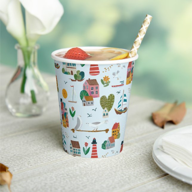 Coastal Blue Baby Dusche Party Pappbecher (In Situ)