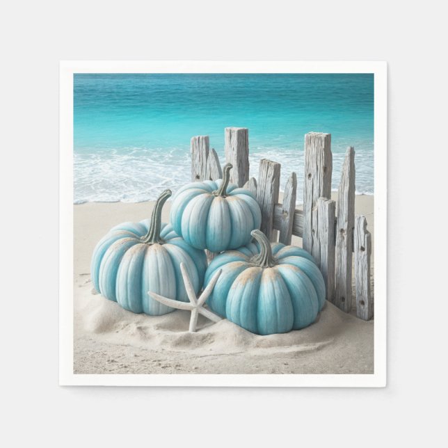 Coastal Blue Beach Pumpkins Serviette (Vorderseite)