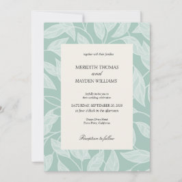 Coastal Blue Boho Botanical wedding Einladung