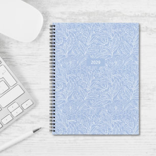 Coastal Blue Christmas Bloral Personalisiert Notizbuch