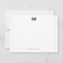 Coastal Blue Crab Wavy Border Personalized