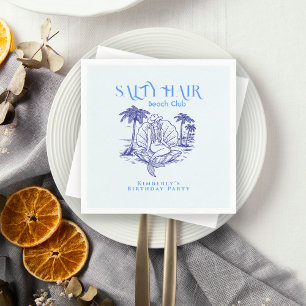 Coastal Blue Geburtstagsfeier Meerjungfrau Cowgirl Serviette