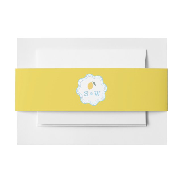 Coastal Blue Lemon Amalfi Wedding Belly Band (Vorderseite Beispiel)