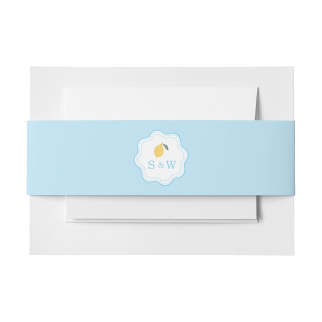 Coastal Blue Lemon Amalfi Wedding Belly Band (Vorderseite Beispiel)