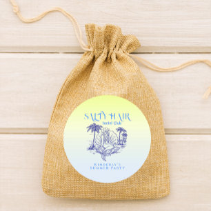 Coastal Blue Mermaid Cowgirl Summer Party Runder Aufkleber