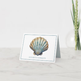Coastal Blue Scallop Seashell Personalisiert
