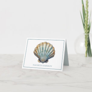 Coastal Blue Scallop Seashell Personalisiert