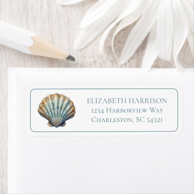 Coastal Blue Scallop Seashell Personalized (Insitu)