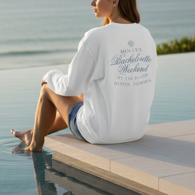 Coastal Blue Seashell Bachelorette Sweatshirt (Coastal Blue Seashell Bachelorette Sweatshirt)