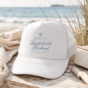 Coastal Blue Seashell Junggesellinnenabschied Truckerkappe