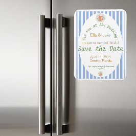 Coastal Blue Streifen Save the Date Magnet