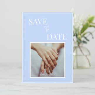 Coastal Blue Wedding Save the Date – Elegant Einladung
