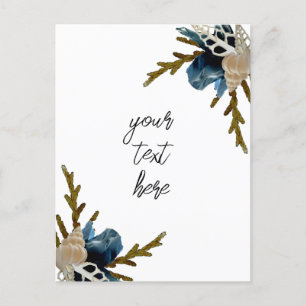 Coastal Blumenstrauß Marineinfarbietung Grußkarte Postkarte