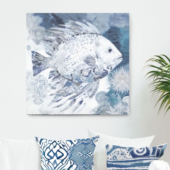 Coastal Boho Fish Canvas Print Leinwanddruck (Von Creator hochgeladen)