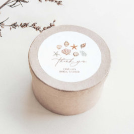 Coastal Brautparty Vielen Dank für die klassische  Runder Aufkleber