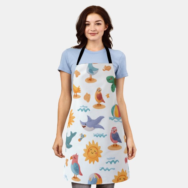 Coastal Breeze All-Over Print Apron Gift Schürze (Getragen)