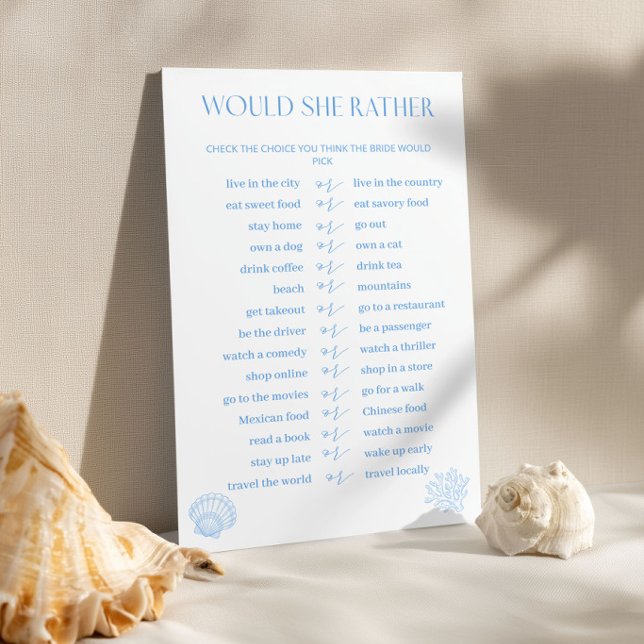 Coastal Bridal Shower Would She Rather Game (Von Creator hochgeladen)