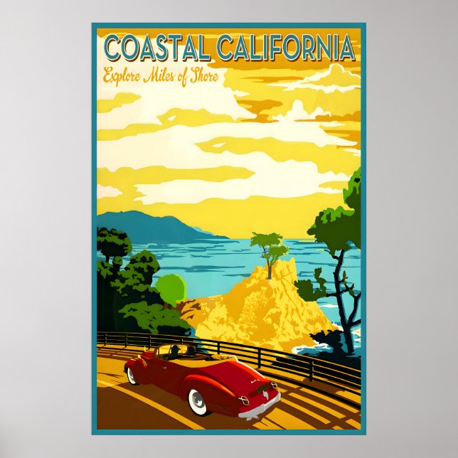 Coastal California Pacific Coast 17 Mile Drive Poster (Vorne)