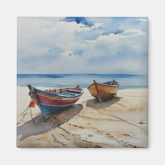 "Coastal Calm" Eine ruhige Wasserfarbenwelt Magnet