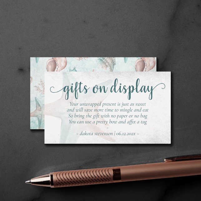 Coastal Chic | Aquamarine Korallenfisch-Giftdarste Begleitkarte (Von Creator hochgeladen)