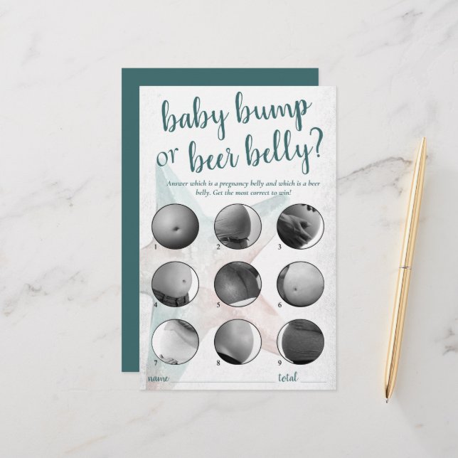 Coastal Chic | Aquamarines Baby Bump oder Bierbauc (Vorderseite/Rückseite Beispiel)