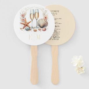 Coastal Chic Beach Hochzeitsprogramm Fächer