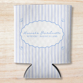 Coastal Chic Blue Bachelorette Seersucker Muschel Dosenkühler