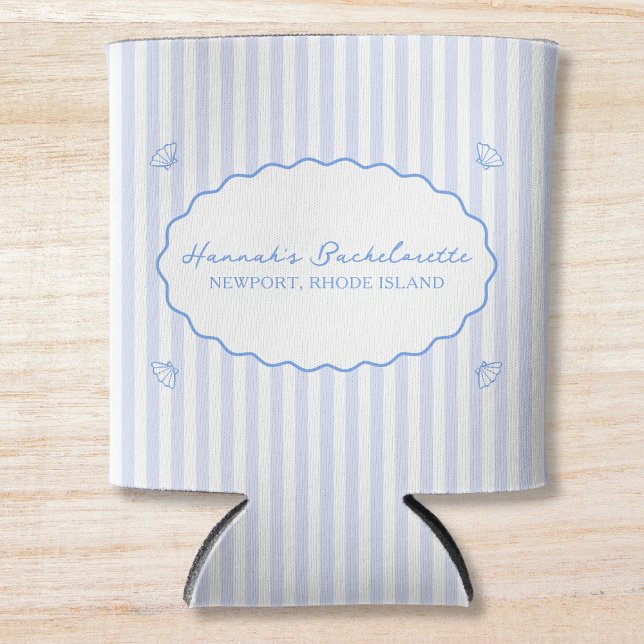 Coastal Chic Blue Bachelorette Seersucker Muschel Dosenkühler (Von Creator hochgeladen)