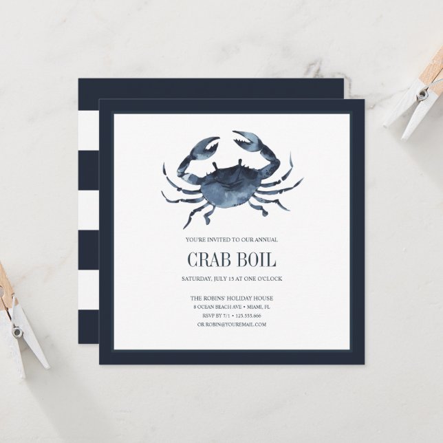 Coastal Chic Blue Crab Fest Meeresfrüchte Boil Par (Vorderseite/Rückseite Beispiel)