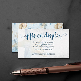 Coastal Chic Blue Gold Starfish Geschenke auf An Begleitkarte