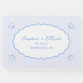 Coastal Chic Blue Nautical Personalisiert Wedding Gästebuch