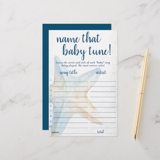 Coastal Chic | Blue Starfish Name, der das Spiel t (Vorderseite/Rückseite Beispiel)