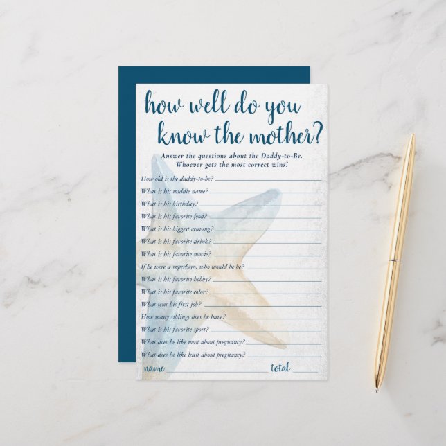 Coastal Chic | Blue Starfish Wer Daddy Game kennt (Vorderseite/Rückseite Beispiel)