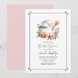 Coastal Chic Blush Pink Brautparty Einladung