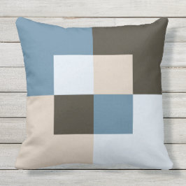 Coastal Chic Geometric Blau und Braun Kissen