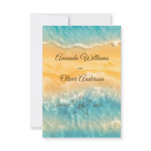 Coastal Chic Golden Sand Türkis QR Code Hochzeit