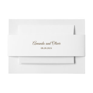 Coastal Chic Golden Sand Türkis Wasser Hochzeit Einladungsbanderole